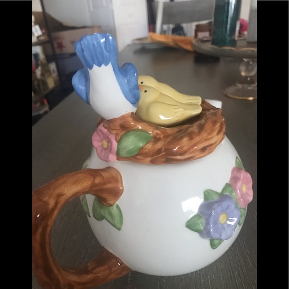 Teleflora teapot with nesting birds 90’s - Picture 2 of 4